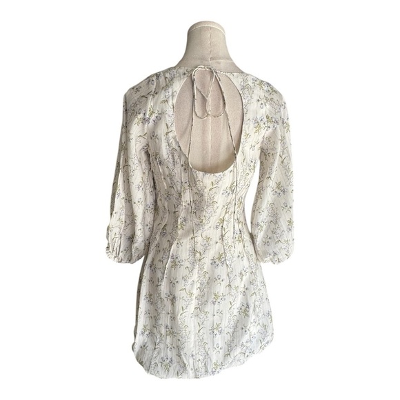 H&M x Brock Collection Floral Balloon Puff Sleeve Mini Dress Sundress Sun Size S - Picture 13 of 16